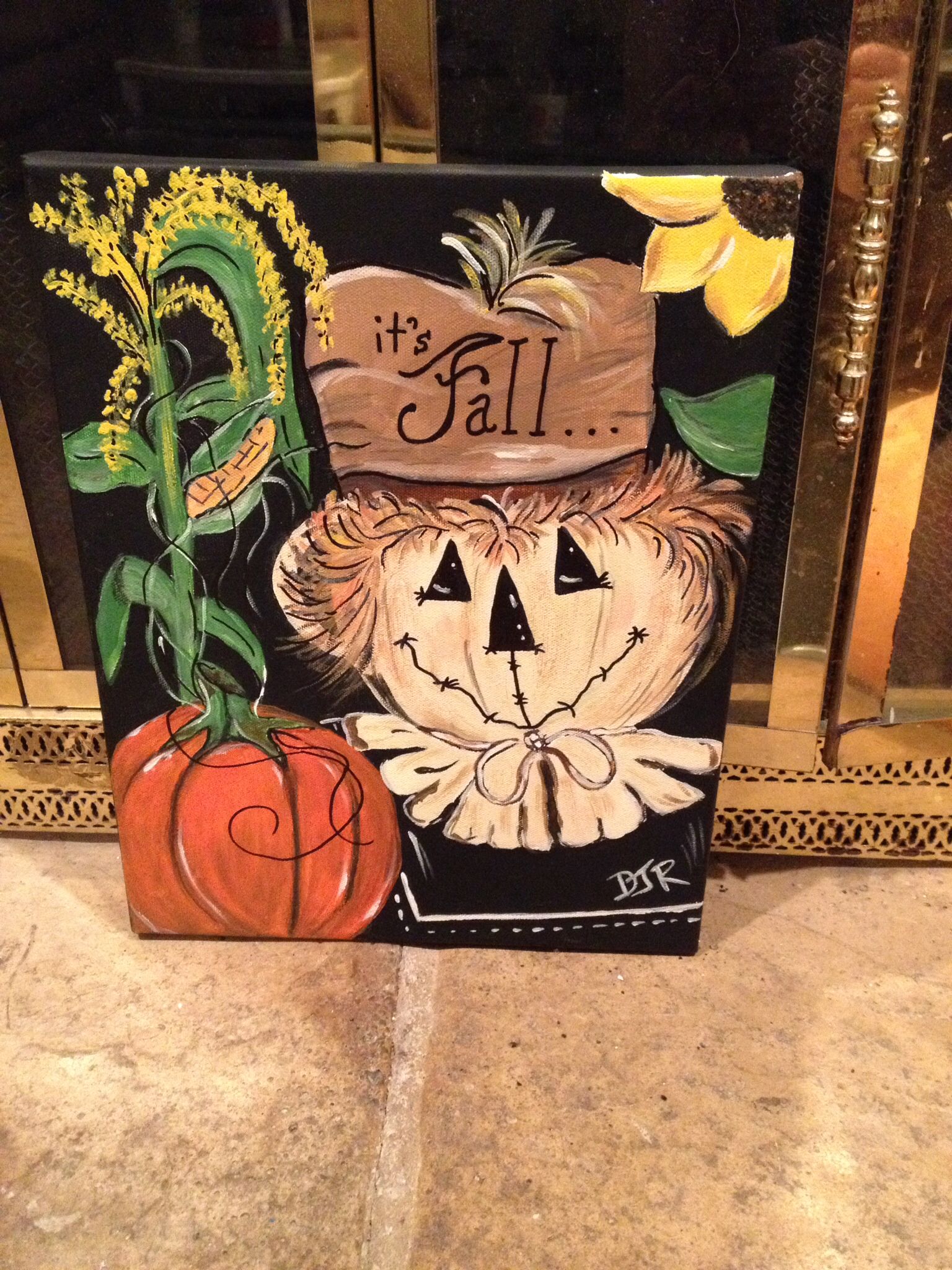 1536x2048 Painted Fall Canvas With Scarecrow And Pumpkin. My Creations - Scarecrow Painting