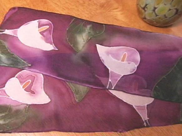 581x436 How To Paint A Silk Scarf Hgtv - Scarf Painting