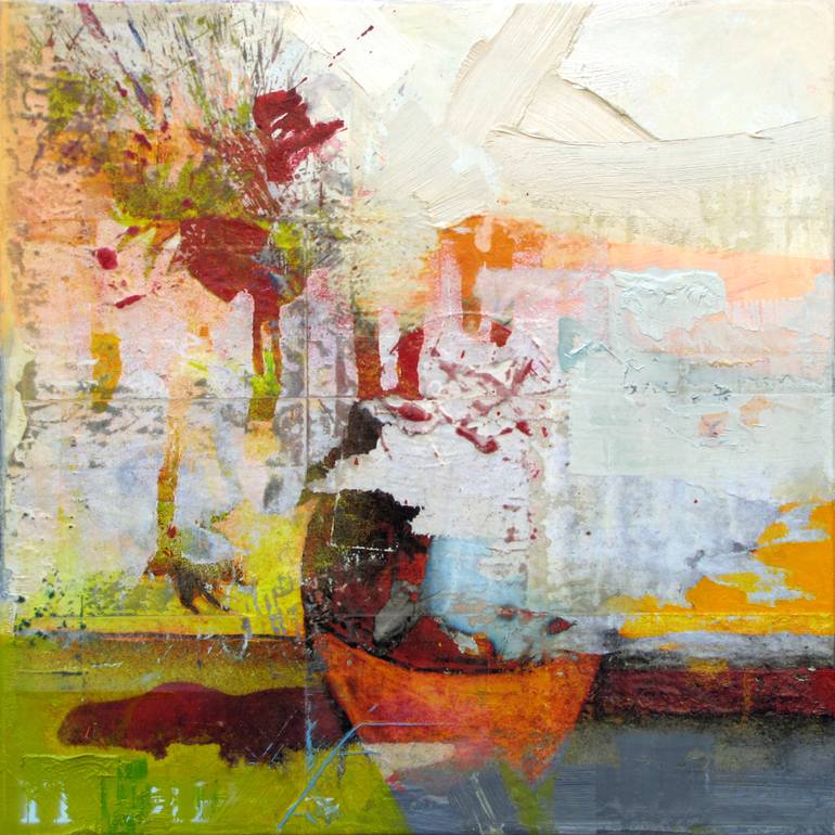 770x770 Saatchi Art Sunflowers Silk Scarf Painting By Peter Vahlefeld - Scarf Painting