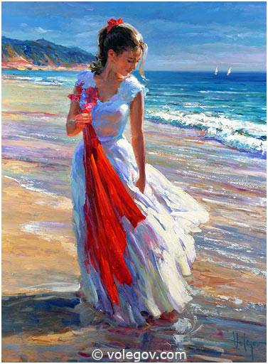 377x512 Scarlet Scarf, Painting, - Scarf Painting