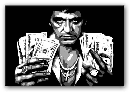 500x353 Scarface Money Power And Respect Canvas - Scarface Canvas Painting