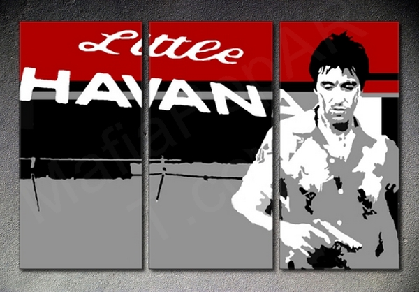 600x418 Scarface Al Pacino Pop Art Painting Handpainted - Scarface Canvas Painting