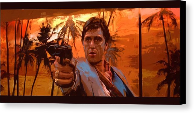 642x376 Scarface Canvas Print Canvas Art By Christian Podgorski - Scarface Canvas Painting