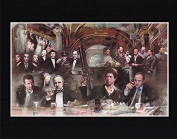 355x279 Godfather Goodfellas Sopranos Heat Scarface Art Poster Print - Scarface Godfather Goodfellas Painting