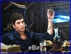 250x189 Original Art On Canvas Scarface Tony Montana Pacino Oil Painting - Scarface Oil Painting