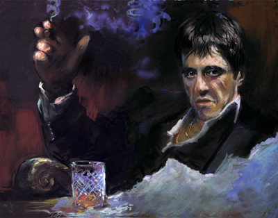 400x314 Scarface, Al Pacino, Snow, Gangster, Actor - Scarface Oil Painting
