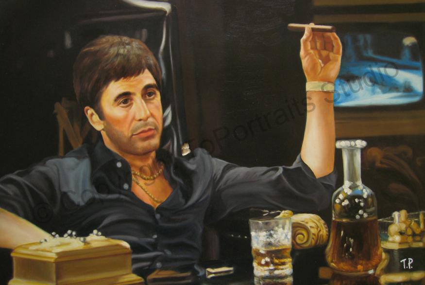 875x586 Scarface, Tony Montana - Scarface Oil Painting