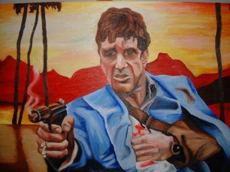 450x338 Scarface Oil Painting - Scarface Oil Painting