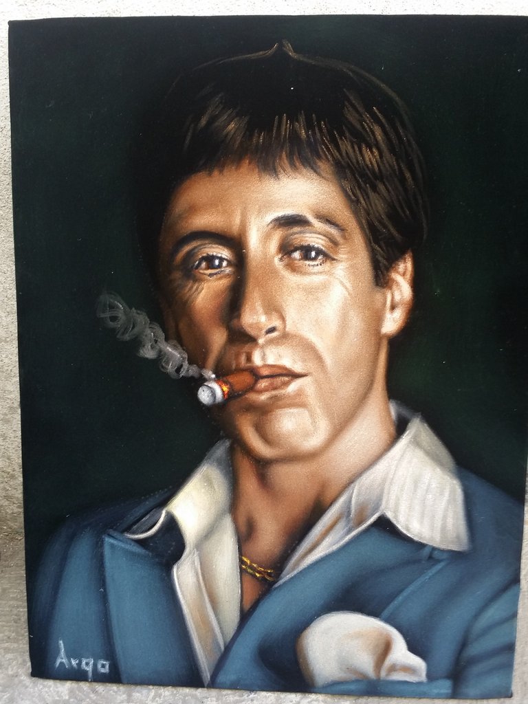 768x1024 Tony Montana Portrait , Al Pacino, Scarface Original Oil Painting - Scarface Oil Painting