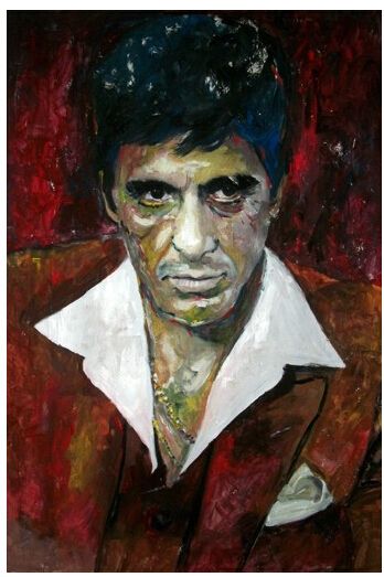 348x523 Wow 2015 Rock Oil Painting Scarface ! Tony Montana ! Al Pacino - Scarface Oil Painting