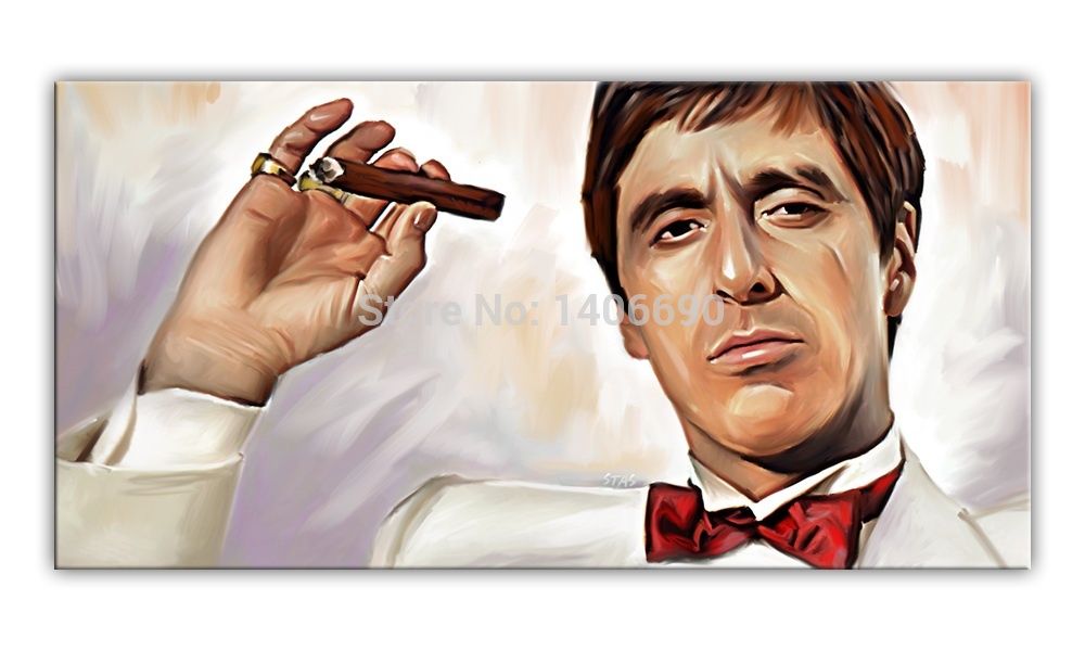 1000x600 Home Top Rock Decor Art Font B Scarface B Font Montana Canvas 36 - Scarface Oil Painting