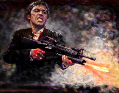 400x314 Al Pacino, Scarface, Mg - Scarface Oil Painting