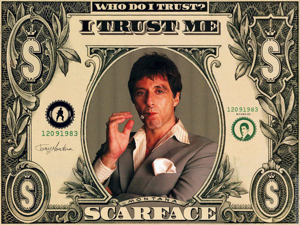 600x450 Oil Painting Reproduction Of Dollar Scarface (Tony Montana) - Scarface Oil Painting