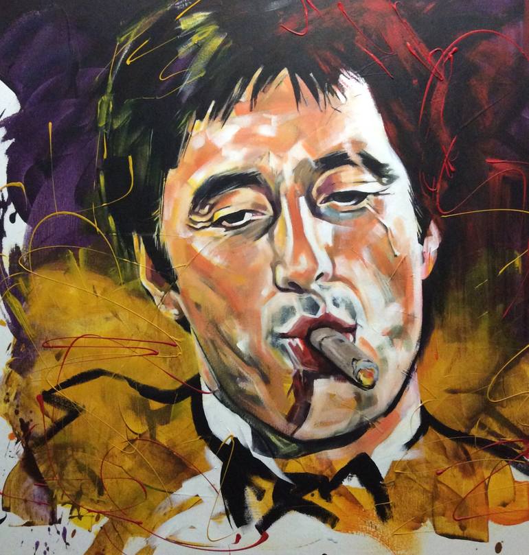 770x809 Saatchi Art Scarface Painting By Sharon Coles - Scarface Painting