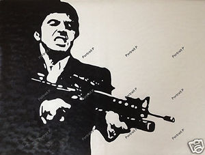 300x227 Scarface Al Pacino Oil Painting Hand Painted Pop Art On Canvas Not - Scarface Painting