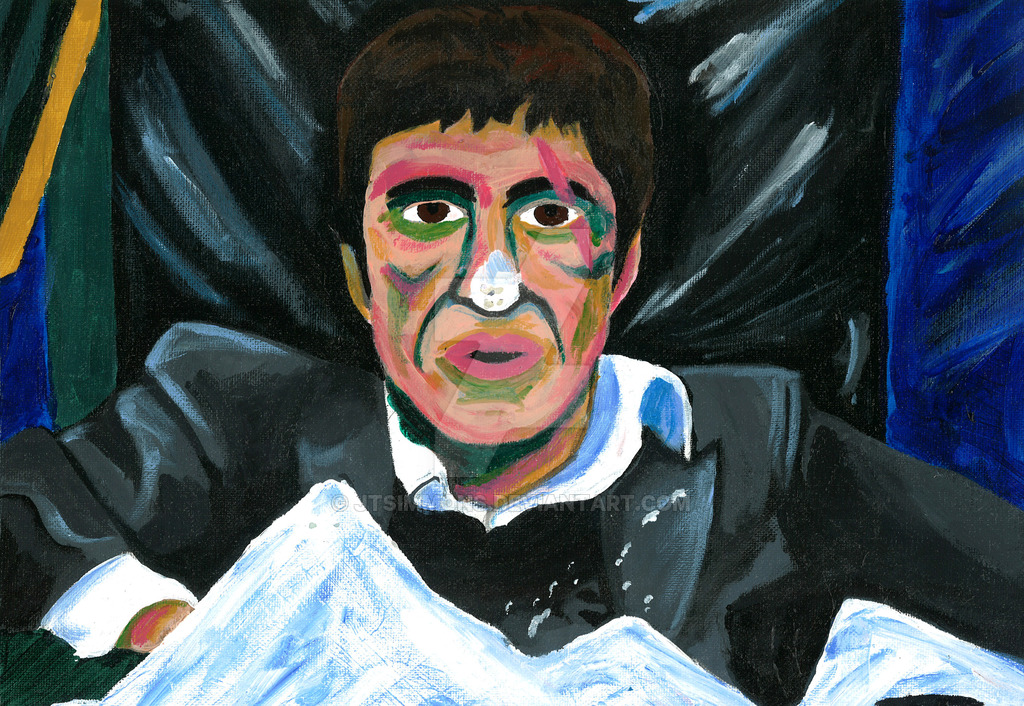 1024x706 Scarface Painting By Jtsimmons - Scarface Painting