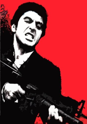 353x500 Scarface Pop Art Style Oil Painting 40x28 Hand Painted Piece - Scarface Painting
