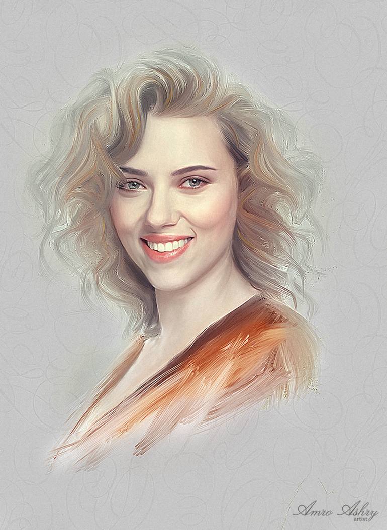 770x1055 Saatchi Art Pretty Face - Scarlett Johansson Painting