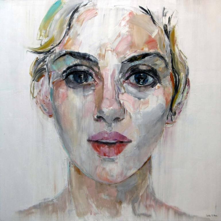 770x769 Saatchi Art Tragic Portrait Of Scarlett Johansson. Painting By - Scarlett Johansson Painting