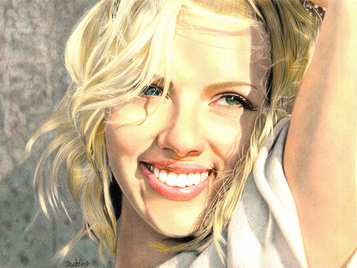 700x525 Scarlett Johansson Actress Drawing Painting Giant Wall Print - Scarlett Johansson Painting