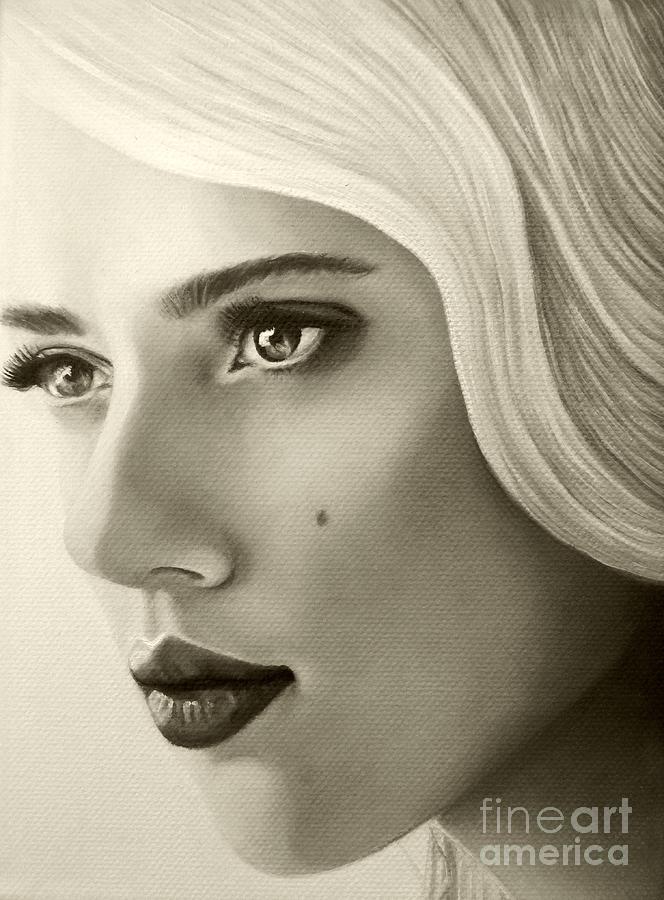 664x900 A Mark Of Beauty - Scarlett Johansson Painting
