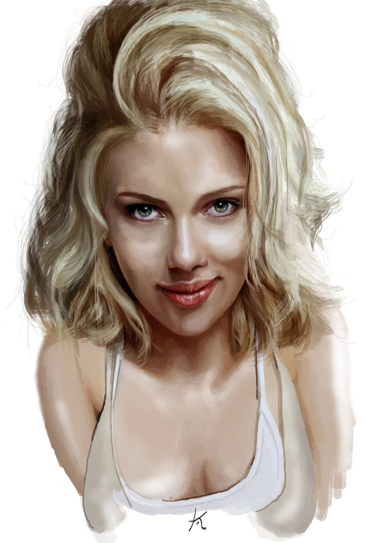 752x1063 Scarlett Johansson Painting By Kylearmstrong - Scarlett Johansson Painting