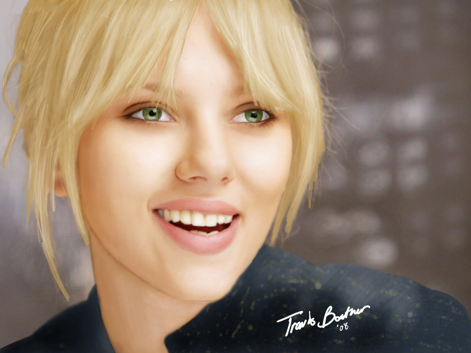 1600x1200 Scarlett Johansson Painting By X Punkkidd X - Scarlett Johansson Painting