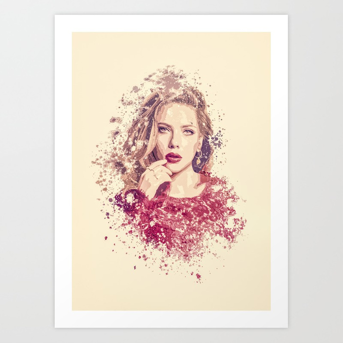 700x700 Scarlett Johansson Splatter Painting Art Print By Jpvoodoo Society6 - Scarlett Johansson Painting