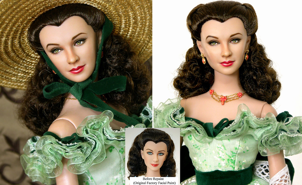 1141x700 Scarlett O'Hara Doll Repaint By Noeling - Scarlett O Hara Painting