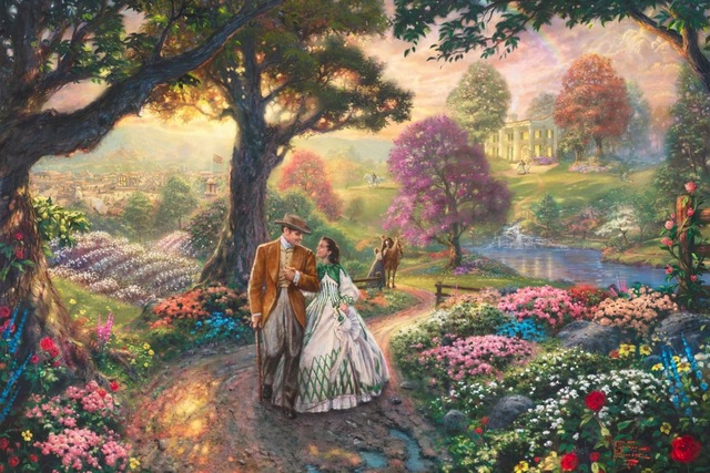 640x427 Gone With The Wind Painting Scarlett O'Hara Movie Flowers Pond - Scarlett O Hara Painting