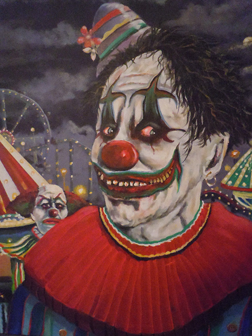 500x667 Genuinely Creepy Clown Paintings - Scary Clown Painting