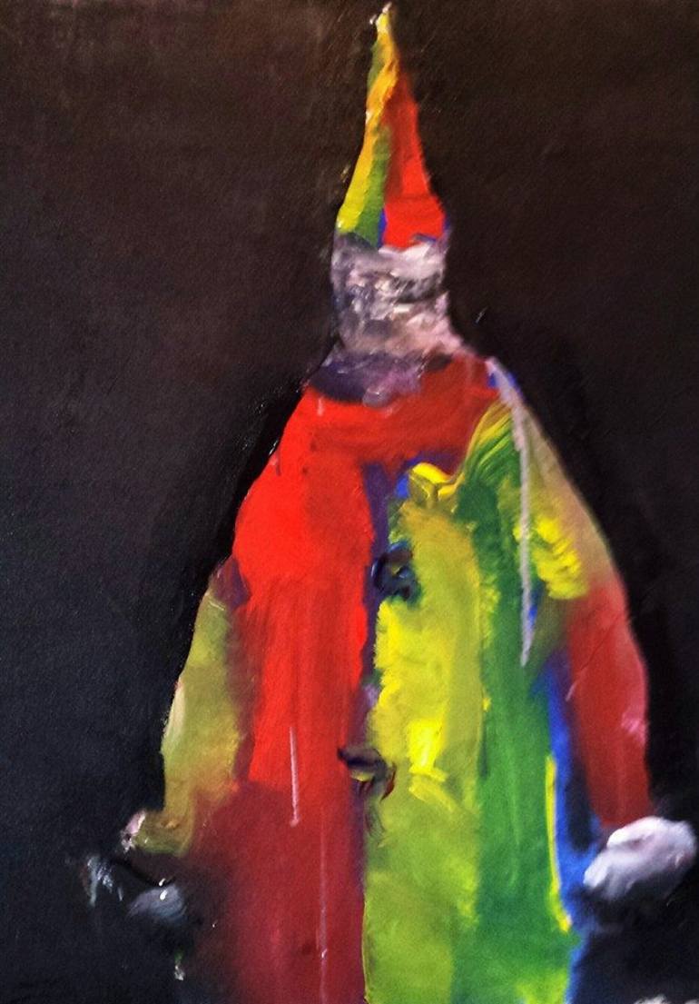 770x1105 Saatchi Art Scary Clown Painting By Larry Caveney - Scary Clown Painting