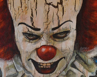 340x270 Scary Clown Painting Etsy - Scary Clown Painting