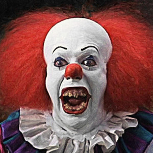 300x300 Creepy Clown Paintings Fine Art America - Scary Clown Painting