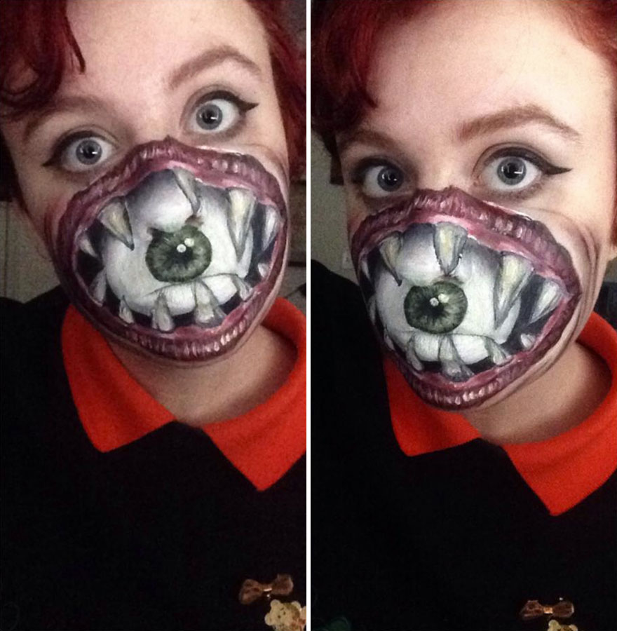 880x900 I Use Face Paint To Turn Myself Into Dark Or Strange Characters - Scary Face Painting