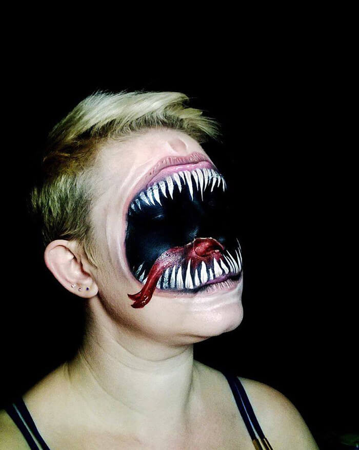 700x878 Impressively Scary Face Painting Works By Self Taught Artist - Scary Face Painting
