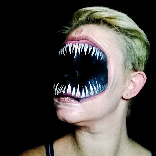 650x650 This Female Artist Creates A Superb Scary Face Paintings - Scary Face Painting