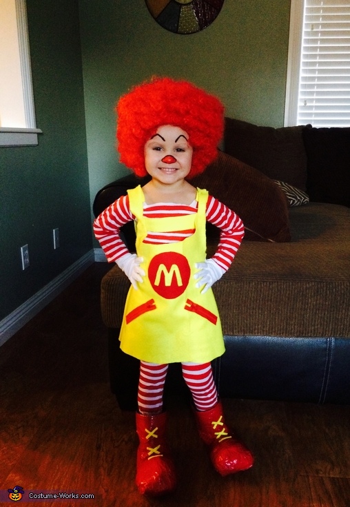 508x736 Ronald Mcdonald Girl's Costume - Scary Ronald Mcdonald Painting