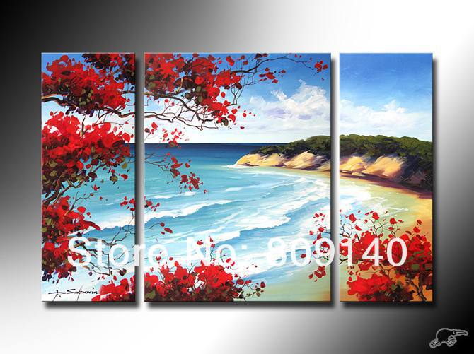 670x501 Free Shipping Beautiful Sea Ocean Beach Scenery Oil Painting - Scenery Painting On Canvas