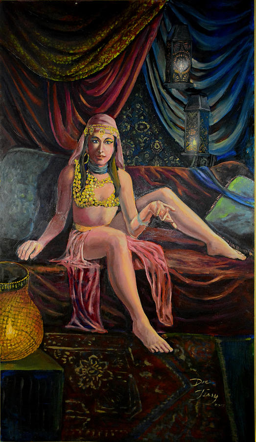 523x900 Scheherazade's Arabian Nights Tales Painting By Dan Terry - Scheherazade Painting