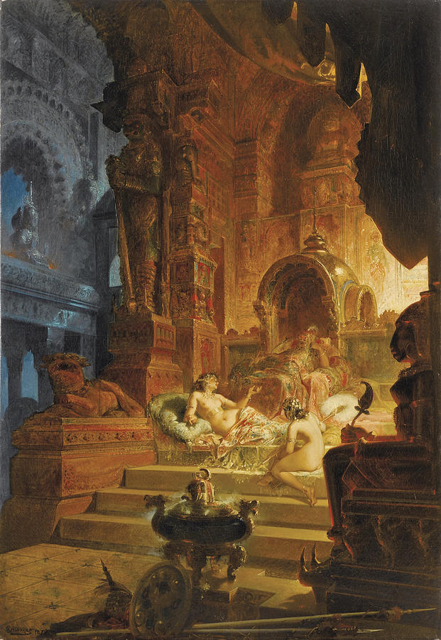 621x900 Scheherazade And The Sultan Painting By Alfred Choubrac - Scheherazade Painting