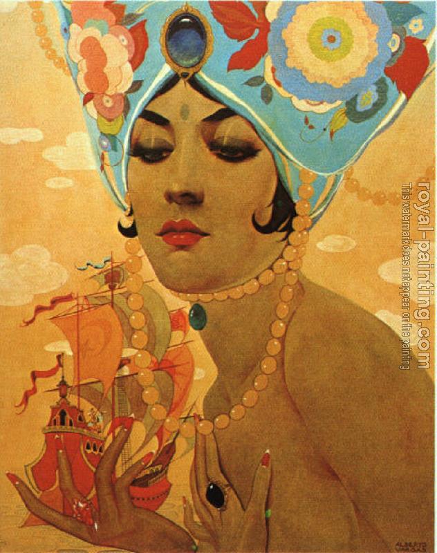 632x800 Scheherazade By Alberto Vargas Oil Painting Reproduction - Scheherazade Painting