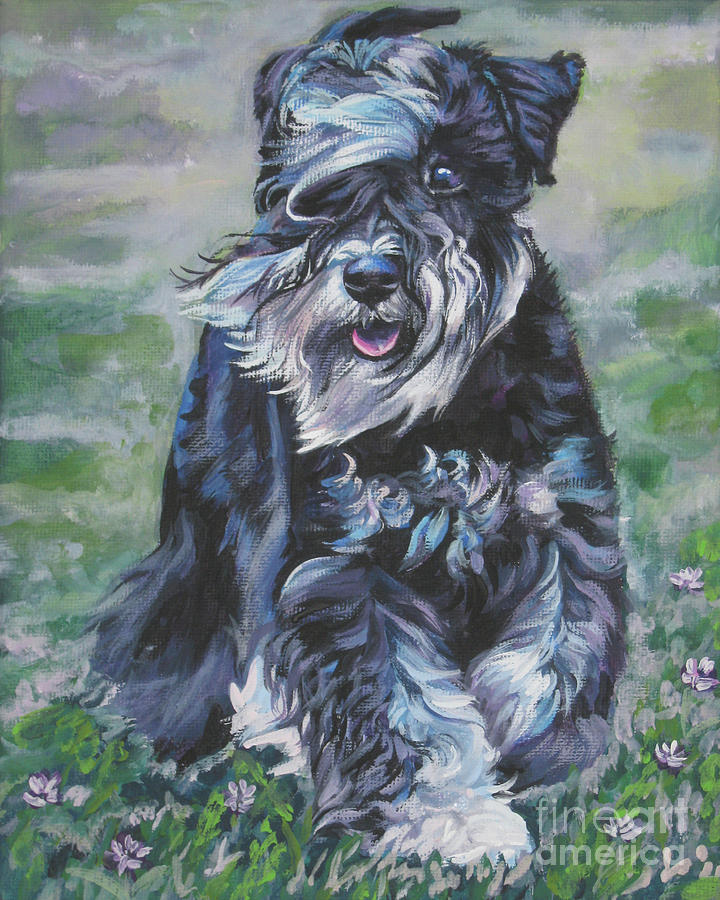 720x900 Miniature Schnauzer Painting By Lee Ann Shepard - Schnauzer Painting