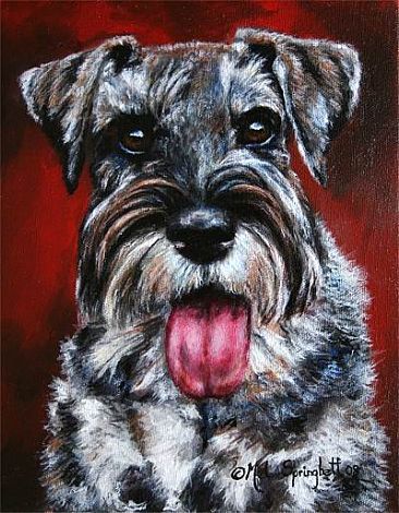 366x470 Miniature Schnauzer Oil Painting Fun Things - Schnauzer Painting