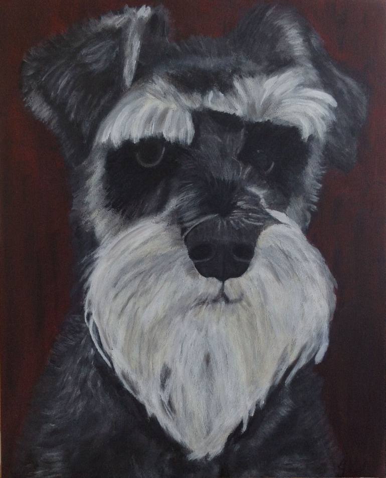 770x953 Saatchi Art Schnauzer Painting By Juliann Kandra - Schnauzer Painting