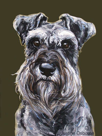 400x531 Dog Art By Paintmydog - Schnauzer Painting