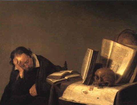 480x368 Paintings Art By Simon Luttichuys - Scholar Painting