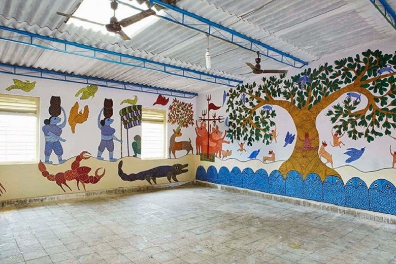 780x520 A Paint Job In This Bihar School Means Beautiful Art On Classroom - School Building Painting
