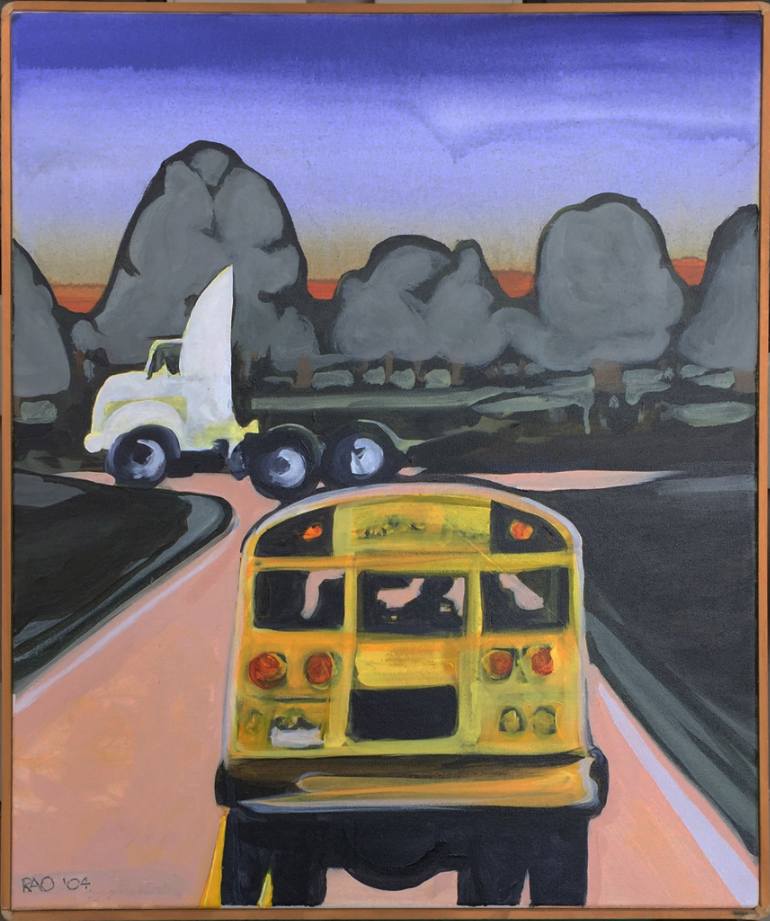 770x921 Saatchi Art Big Truck (School Bus) Painting By Robert Olason - School Bus Painting