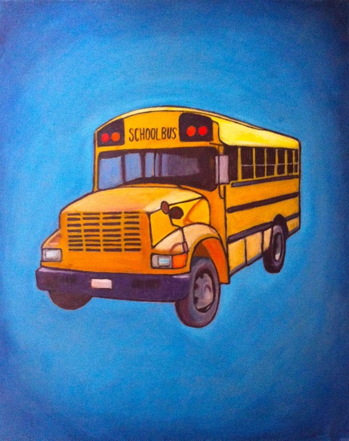 506x640 School Bus' Artwork - School Bus Painting